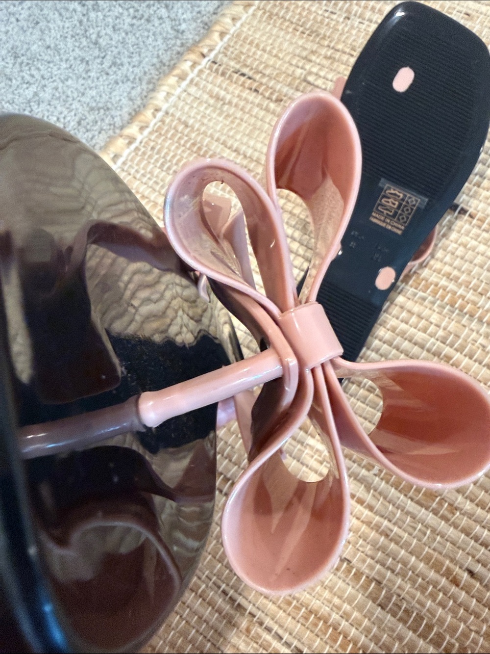Jeffery Campbell Women's Bow Detail Jelly Flip-Flop Sandal - Blush Pink Size 8 - Picture 6 of 8